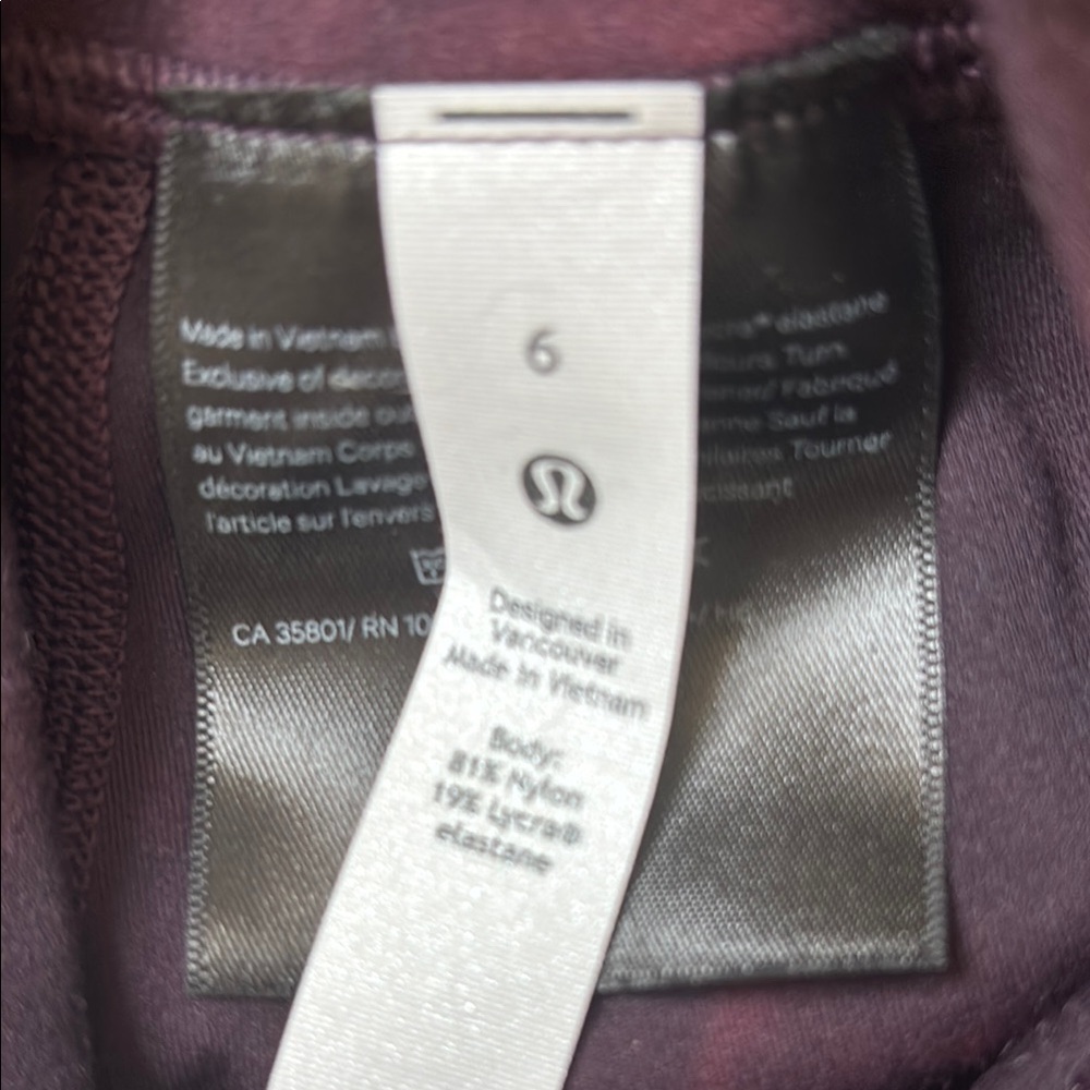 NWT lululemon athletica maroon Leggings - Picture 3 of 4